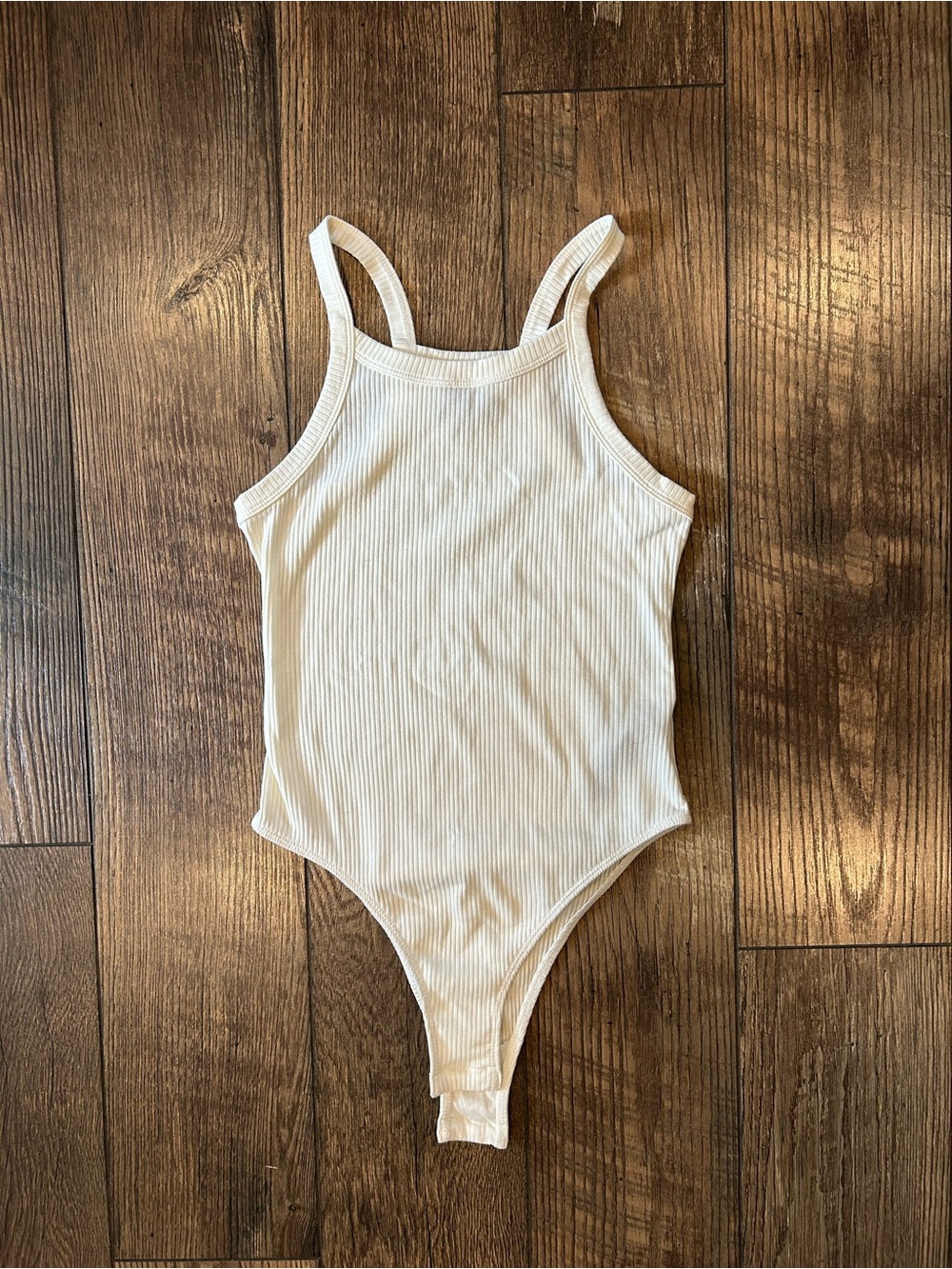 Urban Outfitters Off White Ribbed Tank Bodysuit